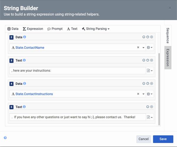 This shows the remaining items in the string builder to send a response.